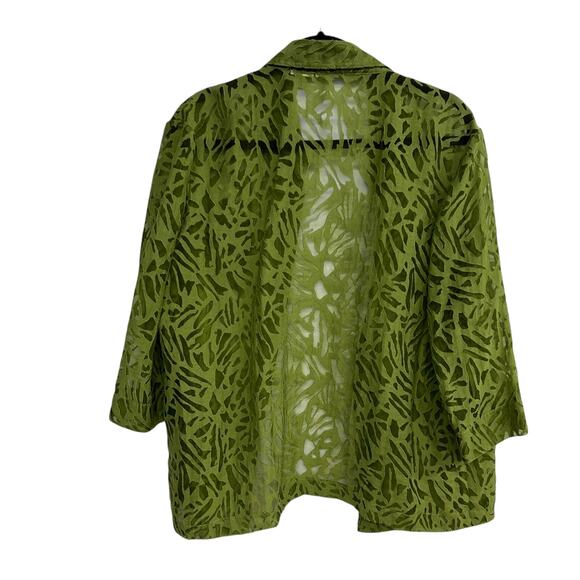 Junglecore sheer cutout shirt green artsy‎ statement layer size L - Picture 5 of 7